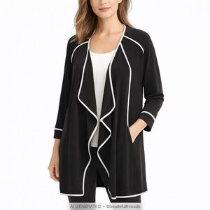 Cartise Size SM/Med Black Waterfall Open Jacket Minimalist Chic